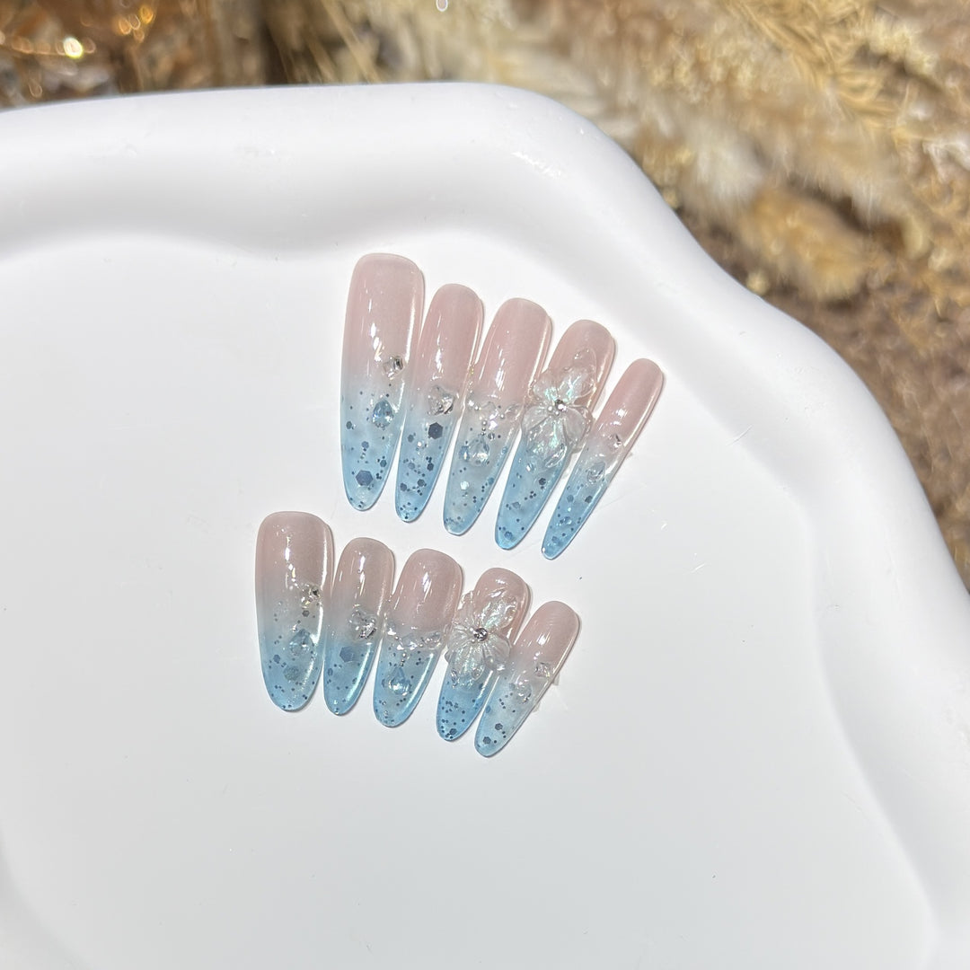 Ombre Floral Press-On Nail Art Set Stornfield