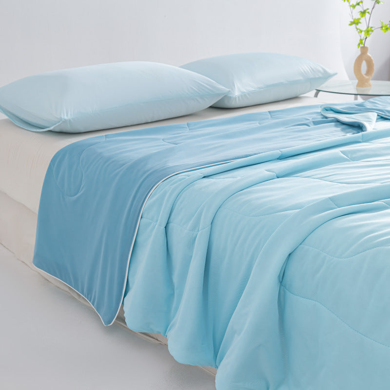 Unisex nan breathable summer blanket with cooling microfiber filling and light quilting Stornfield