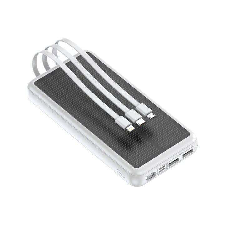 Solar Powerbank with Integrated Charging Cables Stornfield