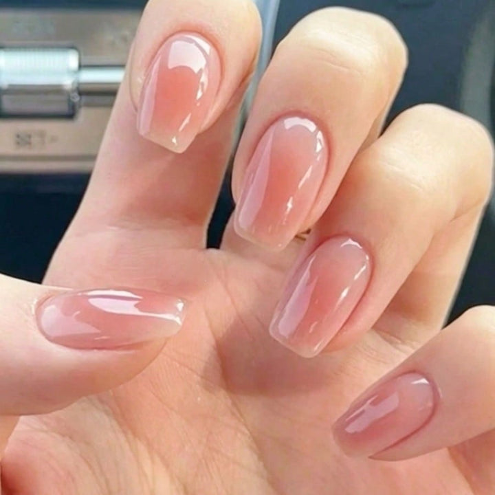 Artificial nail set with elegant high gloss and natural finish Stornfield