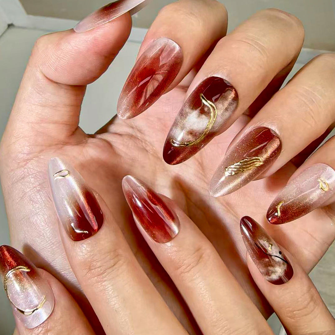 Elegant Ornamented Press-On Nail Set Stornfield