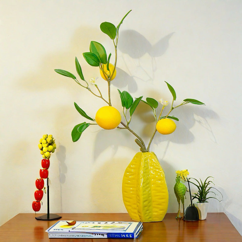 Lemon-Shaped Decorative Vase