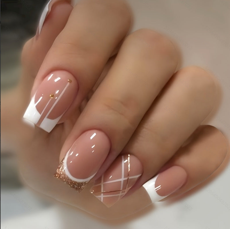 Elegant Glitter French Tip Nail Art Stornfield