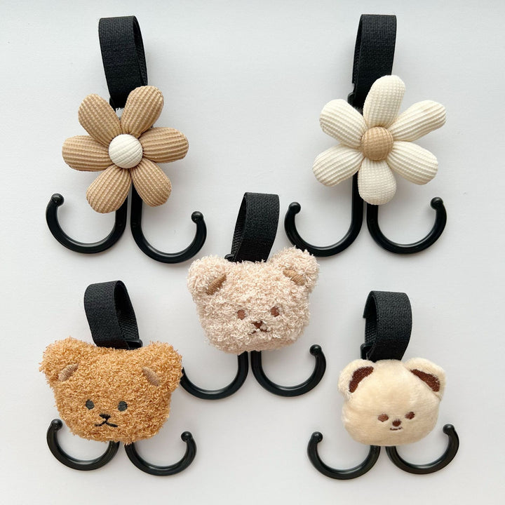 Plush Bear Bag Charm with Elastic Loop Attachment