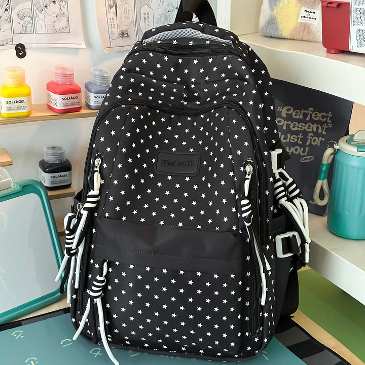 Star-Patterned Multi-Pocket Backpack Stornfield