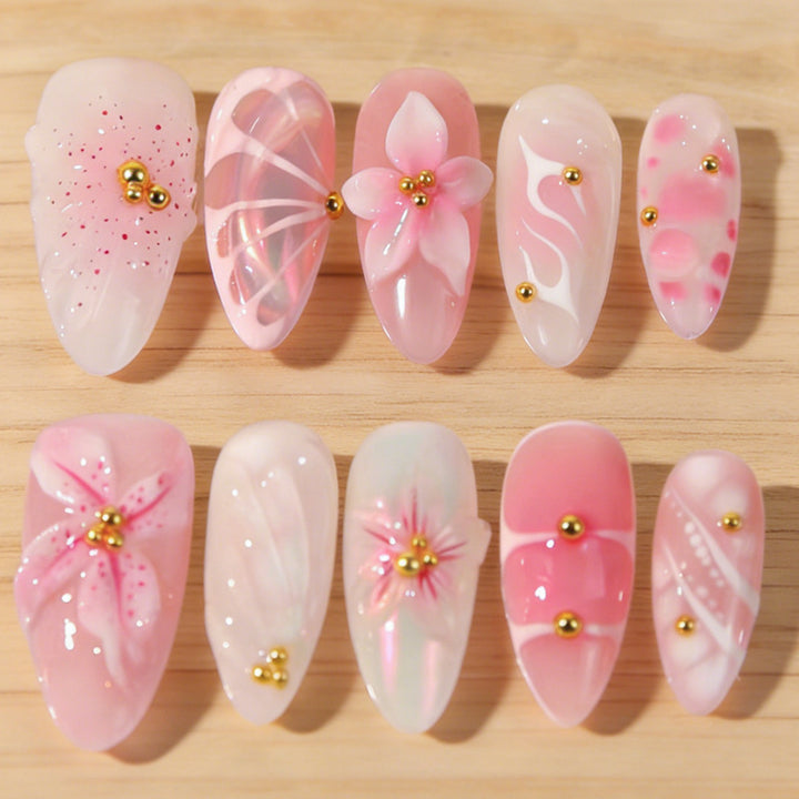 Floral Design Press-On Nails Stornfield