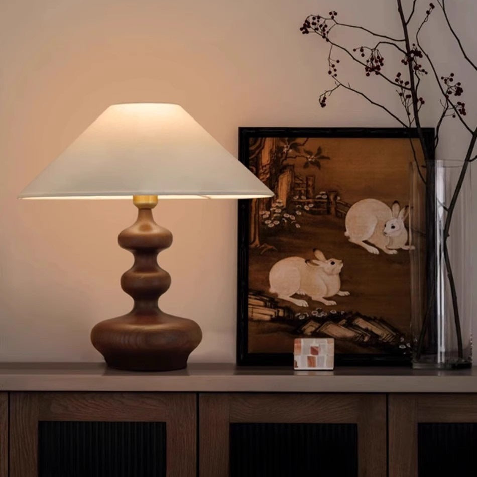Elegant Table Lamp with Sculptural Base