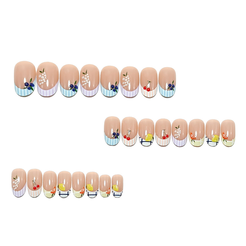 Artificial nails with cheerful flower designs Stornfield