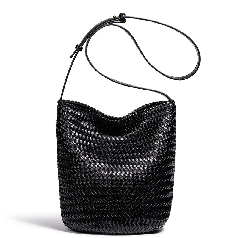 Handwoven Leather Bucket Bag Stornfield