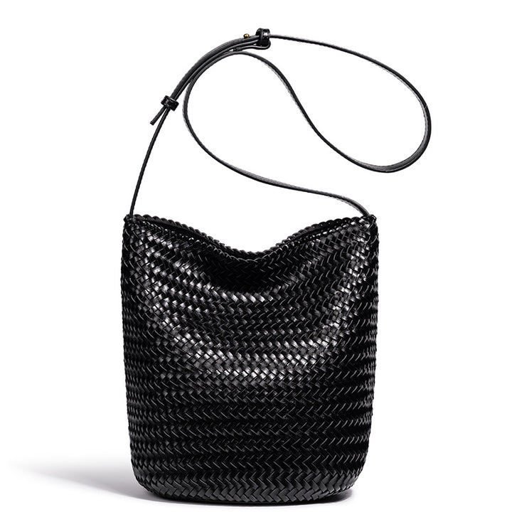 Handwoven Leather Bucket Bag Stornfield