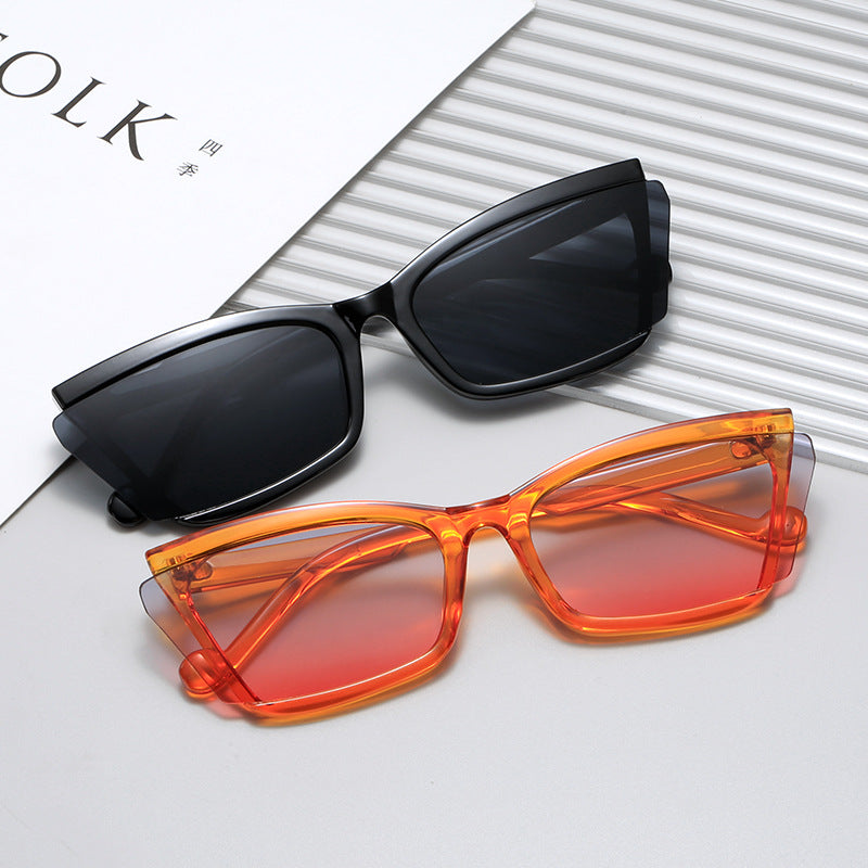 Women's fashionable sunglasses with unique rectangular design and UV protection Stornfield