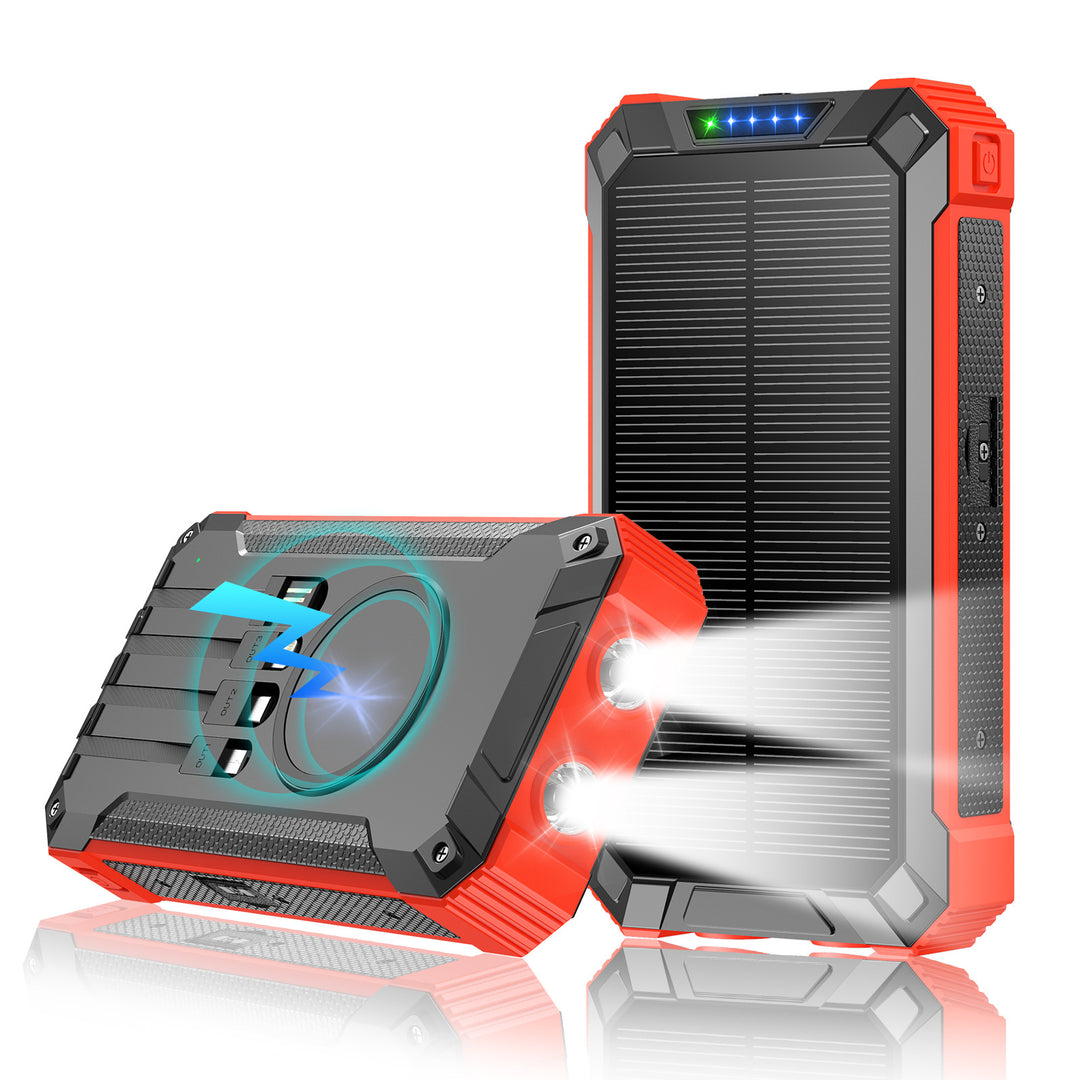 High-performance solar power bank with double LED light and fast charging function Stornfield