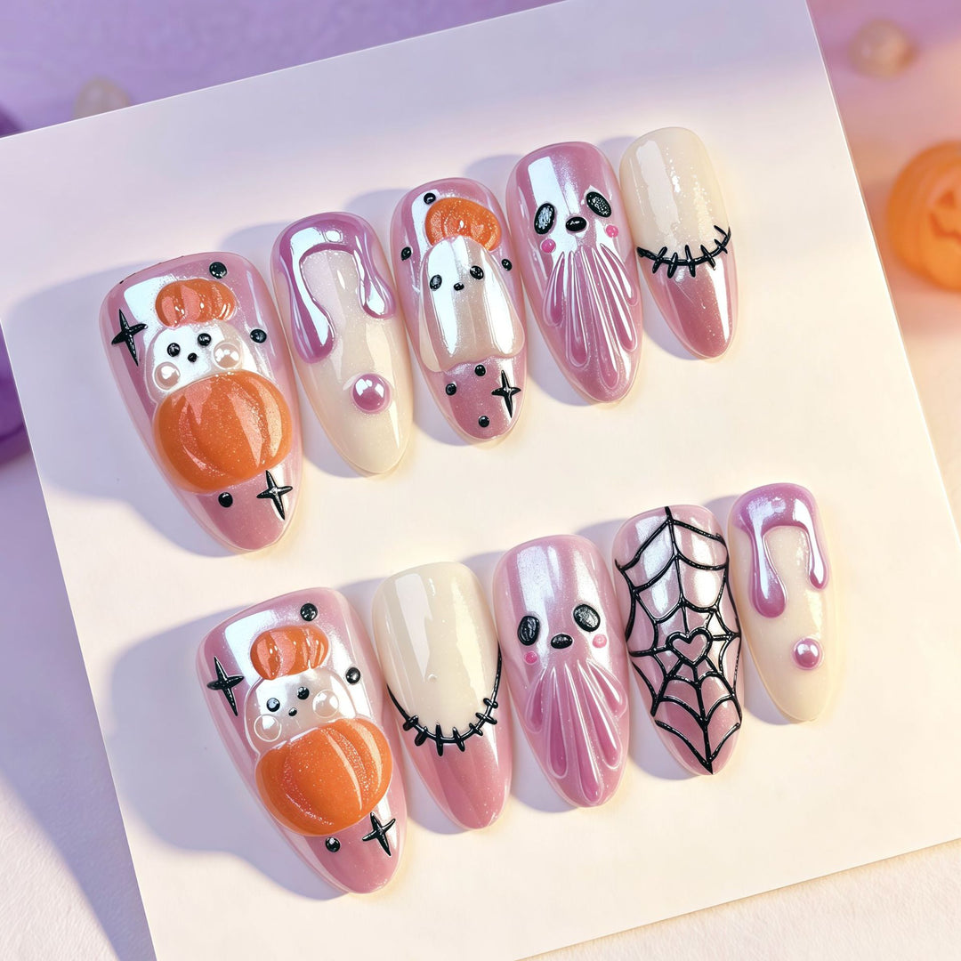 Artistic Fun-Themed Press-On Nail Set