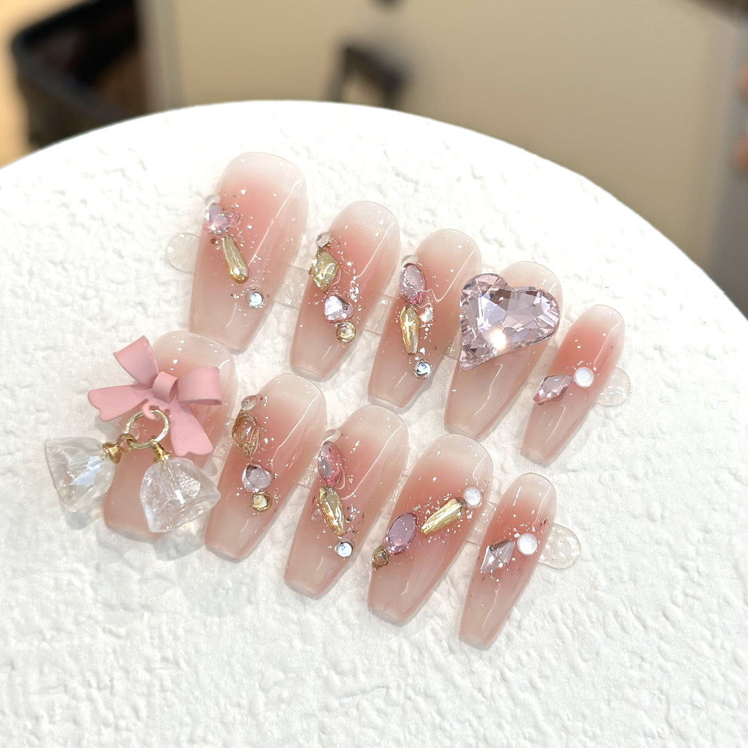 Glittering Handcrafted Press-On Nail Set