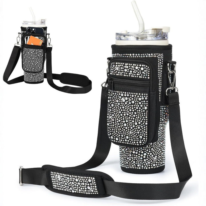 Ladies trendy and sparkling drinking bottle with shoulder bag Stornfield