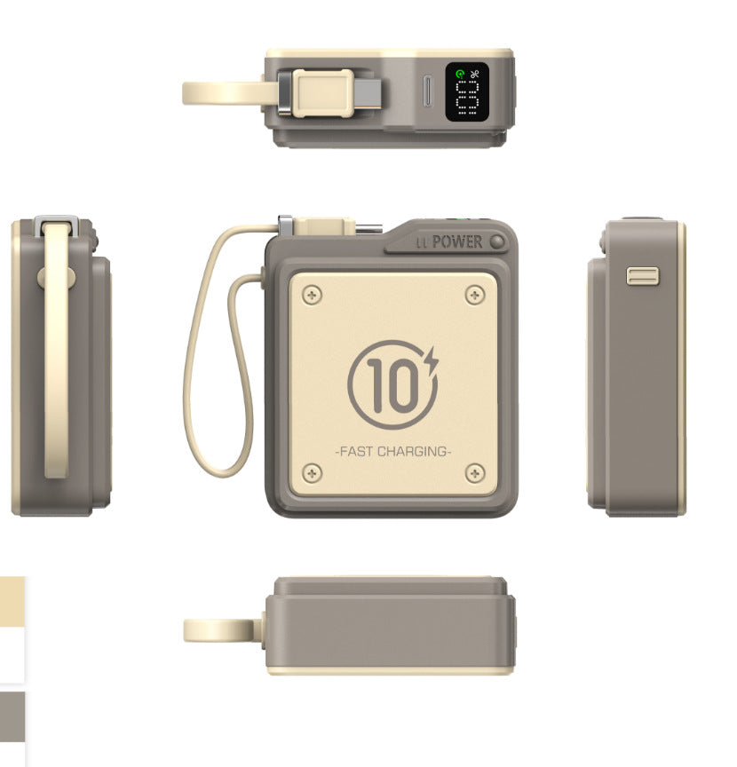Compact fast charging power bank with digital charge level display Stornfield