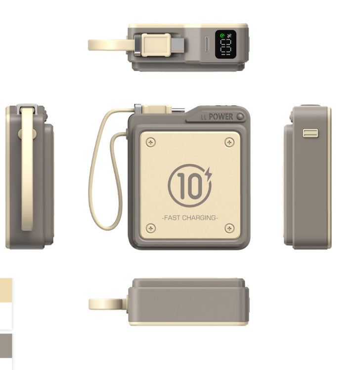 Compact fast charging power bank with digital charge level display Stornfield