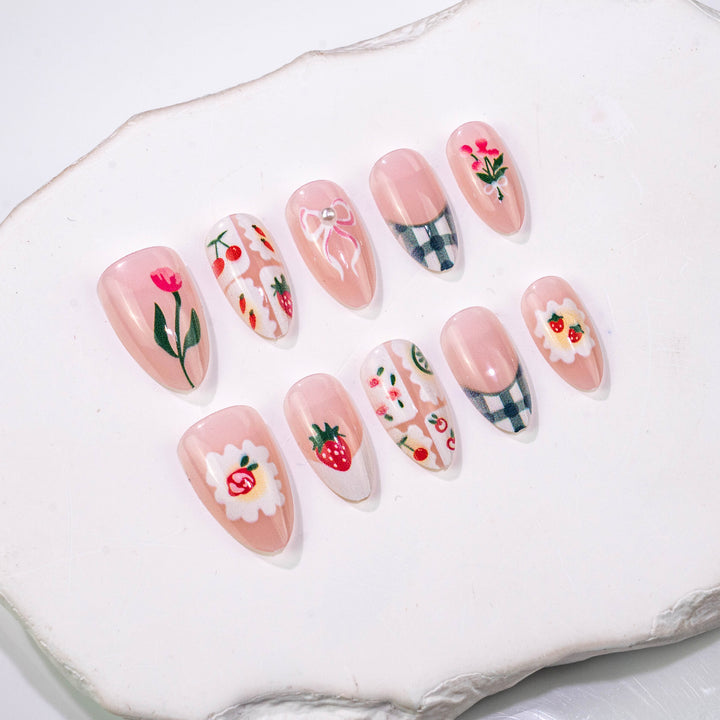 Artistic Floral Acrylic Nail Set
