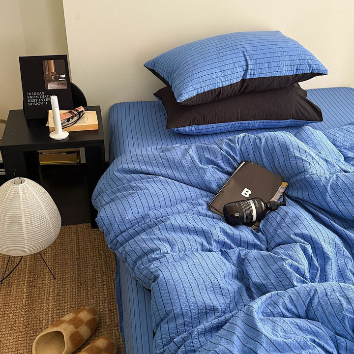 Striped Soft Cotton Bed Cover Set