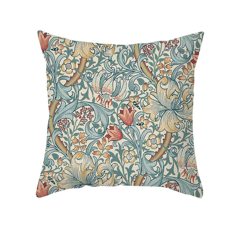 Botanical Heritage Jacobean Tapestry Square Pillow Cover with Concealed Zipper