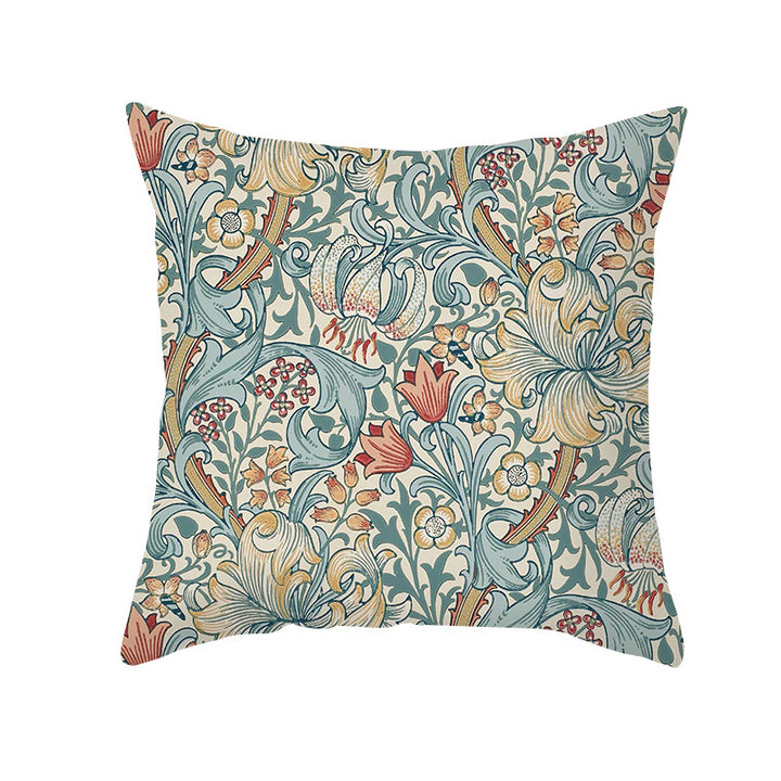 Botanical Heritage Jacobean Tapestry Square Pillow Cover with Concealed Zipper
