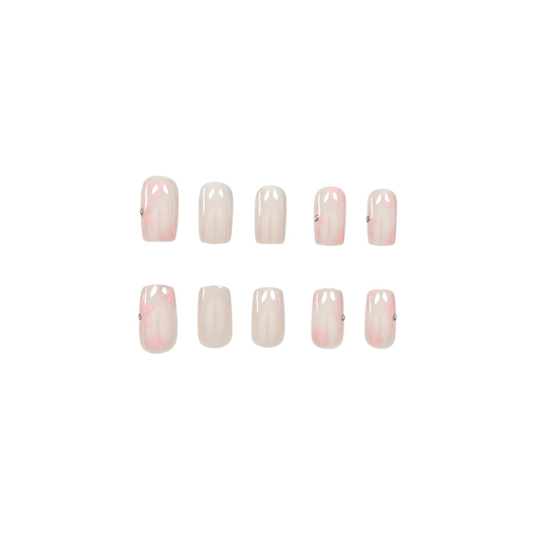 Floral Embellished Acrylic Nail Art Enhancements Stornfield