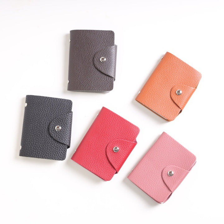 Compact Textured Leather Card Wallet