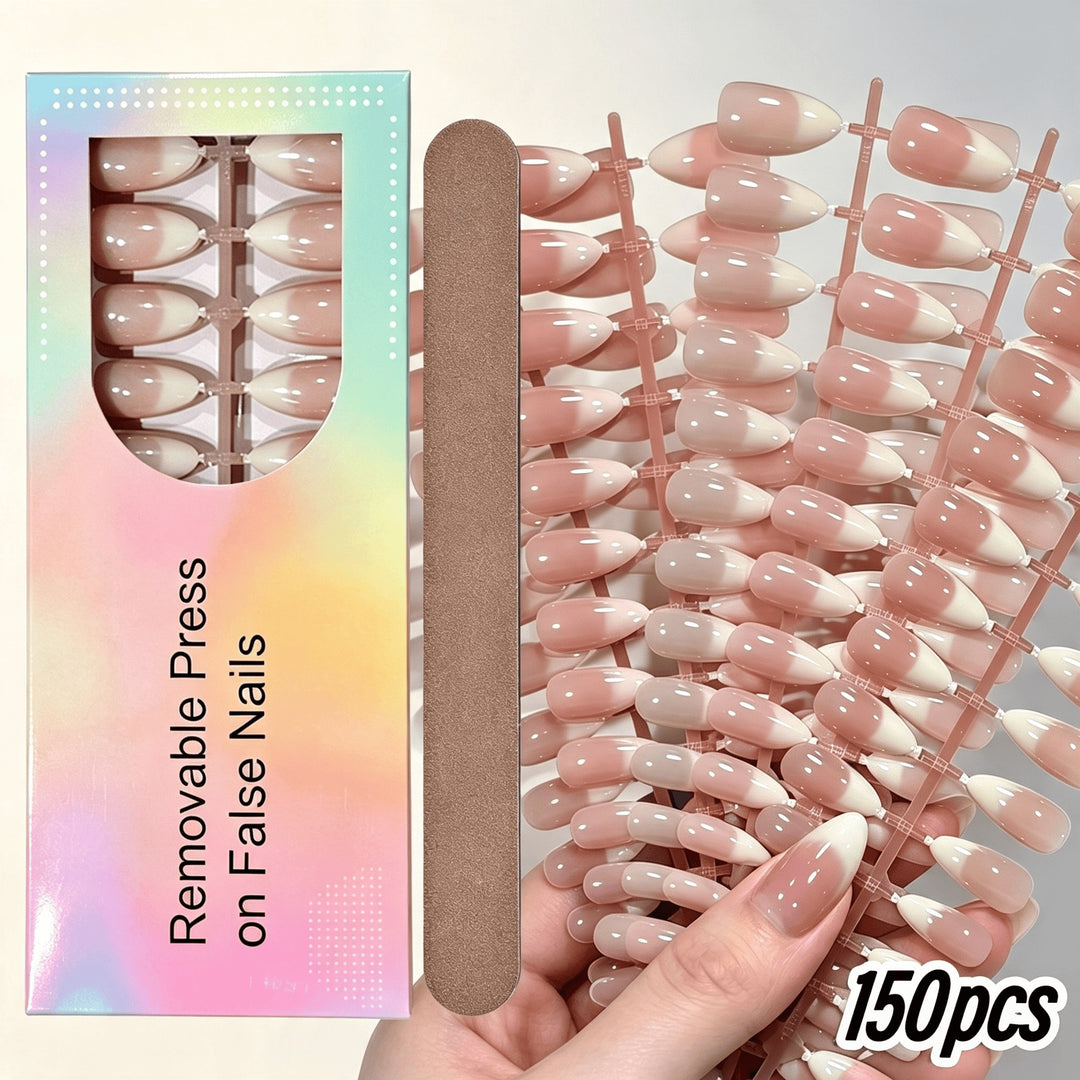 Elegant Gradient French Tip Press-On Nails Stornfield