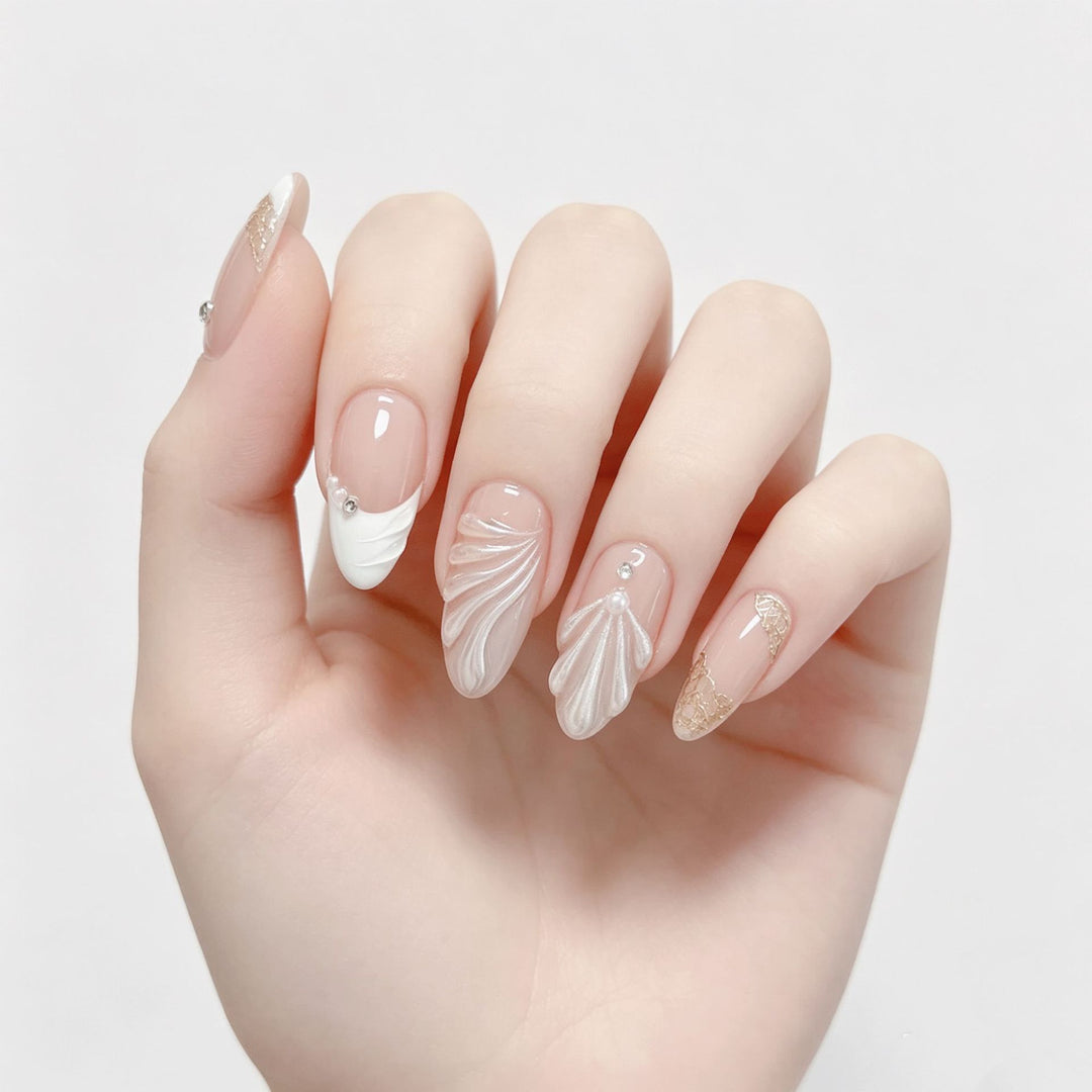 Artistic 3D Floral Design Press-On Nails Stornfield