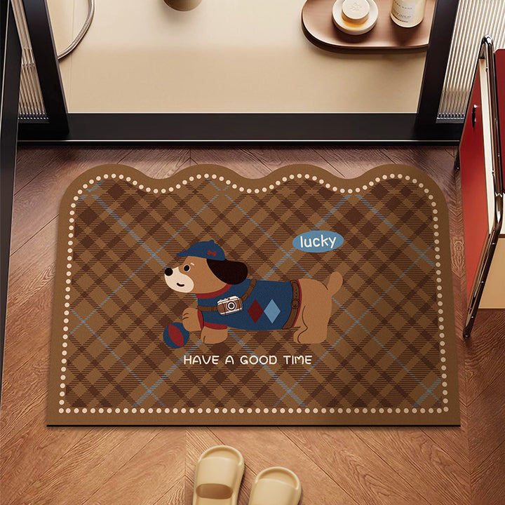 Playful Dog-Themed Floor Mat Stornfield