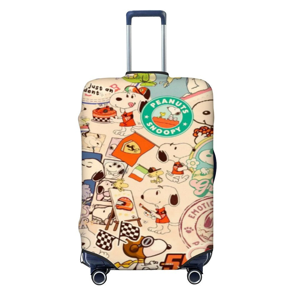 Unisex nano elastic suitcase cover with Snoopy comic motif, stretchy protective cover for trolley with four wheels Stornfield