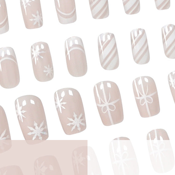 Elegant Holiday-Themed Nail Art Extensions Stornfield