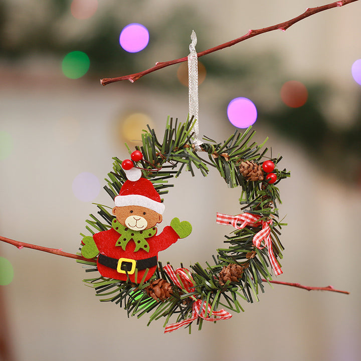 Festive Pine Cone Wreath with Reindeer Decoration Stornfield