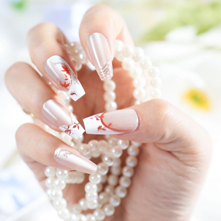 Elegant Floral Press-On Nail Design Stornfield