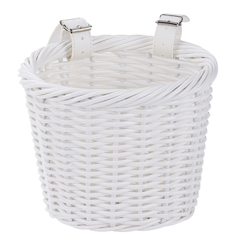 Unisex storage basket with elegant leather handles Stornfield