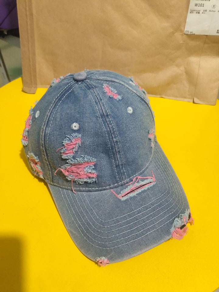 Women's Distressed Denim Baseball Cap Stornfield