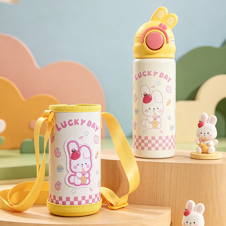 Women's insulated bottle with practical carrying device and playful design Stornfield