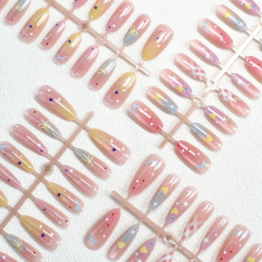 Colorful Patterned Press-On Nail Art Set Stornfield