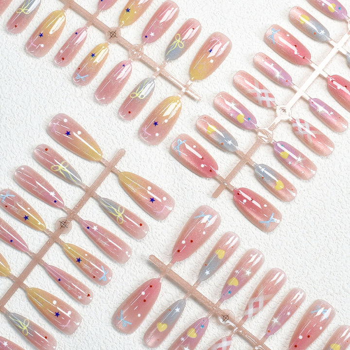 Colorful Patterned Press-On Nail Art Set Stornfield