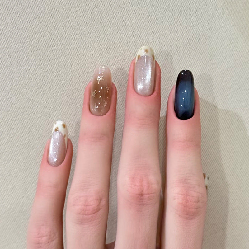 Artistic Press-On Nail Set with Glossy Finish and Unique Patterns Stornfield