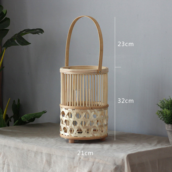 Handcrafted lantern made of rattan Stornfield