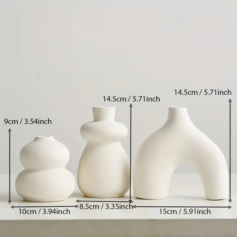 Artistic Curvilinear Ceramic Vase Set