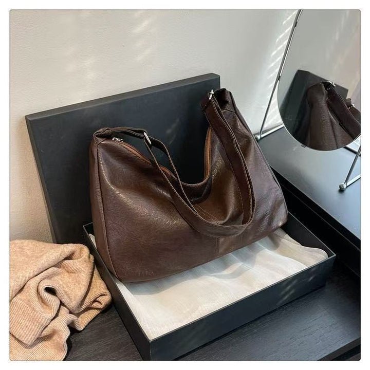 Versatile Faux Leather Hobo Handbag