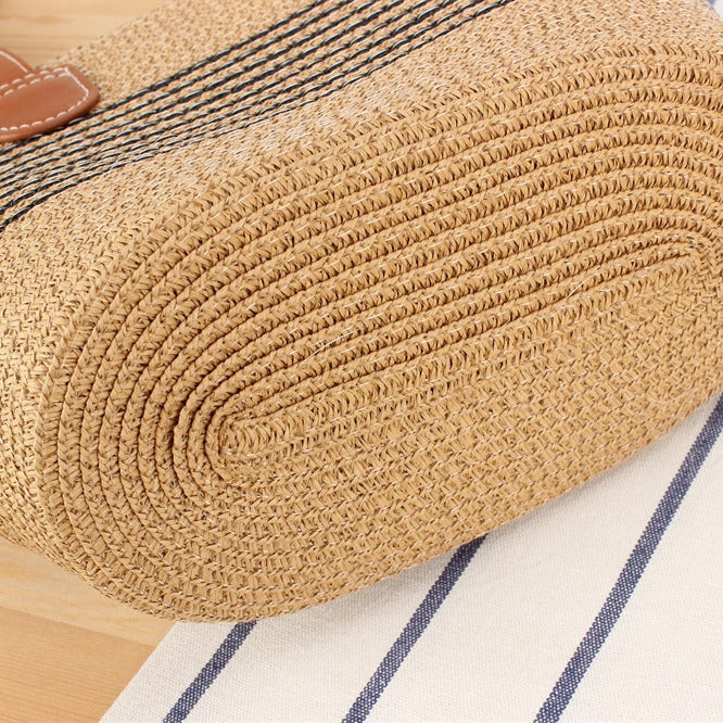 Handbag Made of High-Quality Raffia Fabric with Elegant Leather Handles Stornfield