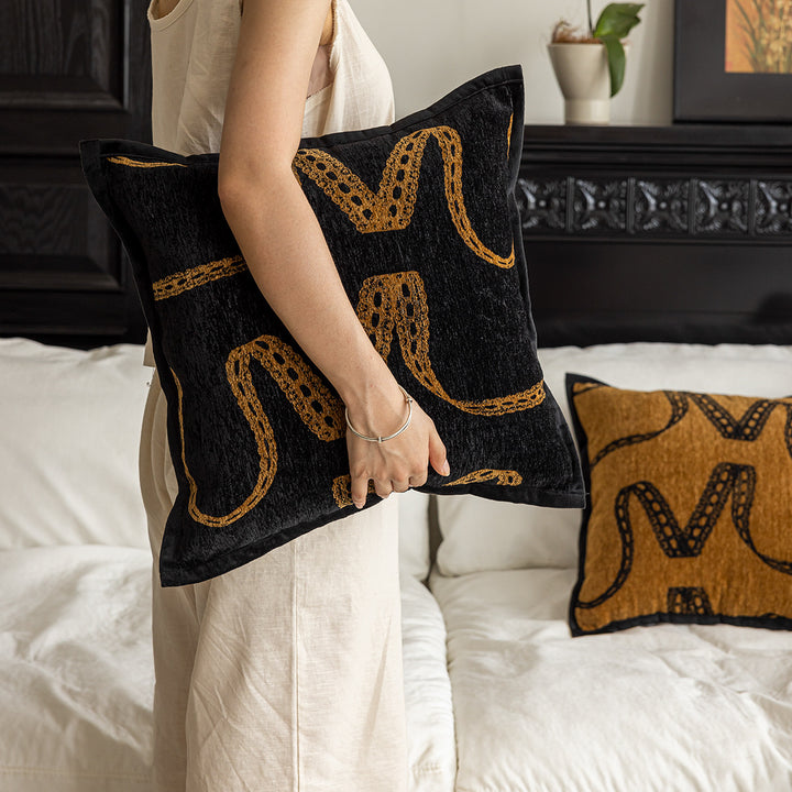 Stylish decorative pillow with modern pattern