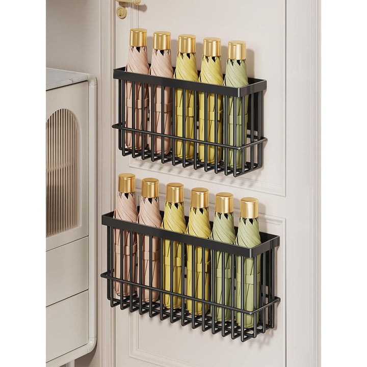 Wall-Mounted Metal Umbrella Organizer for Collapsible Umbrellas