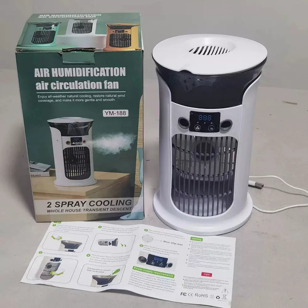Unisex one size compact USB humidifying air circulation tower fan with LED display Stornfield