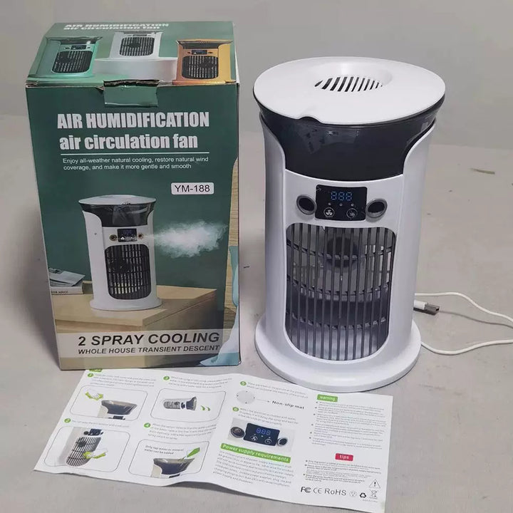 Unisex one size compact USB humidifying air circulation tower fan with LED display Stornfield