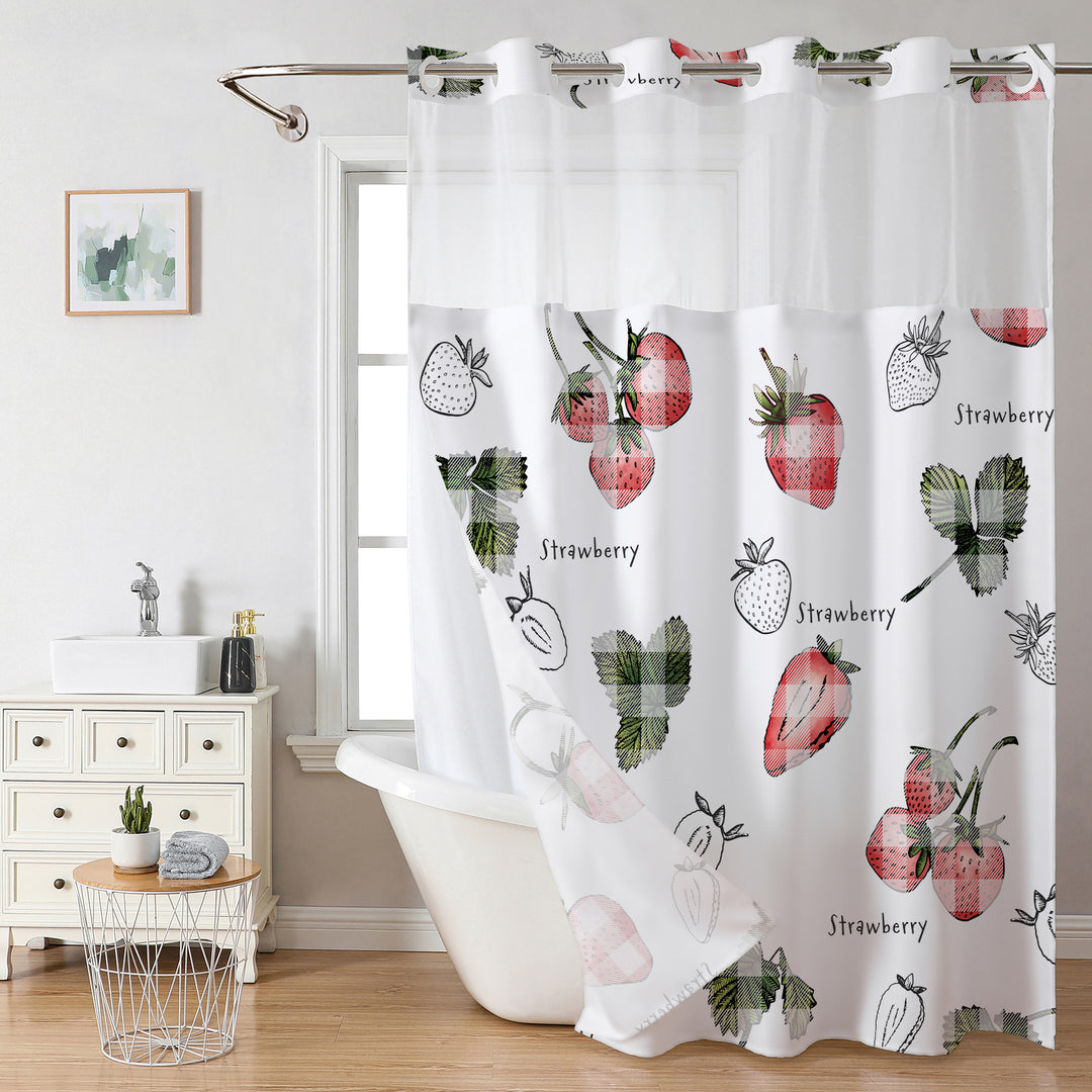 Strawberry-Themed Shower Curtain Stornfield