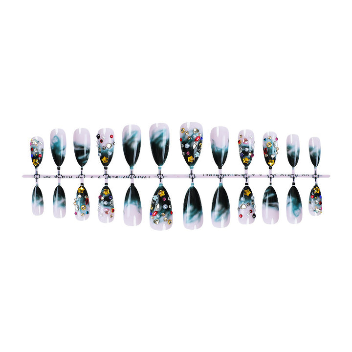 Artistic Press-On Nail Collection with Decorative Elements Stornfield